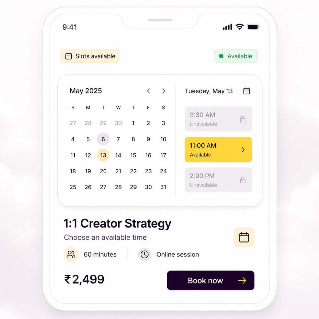 Biolojee booking availability interface