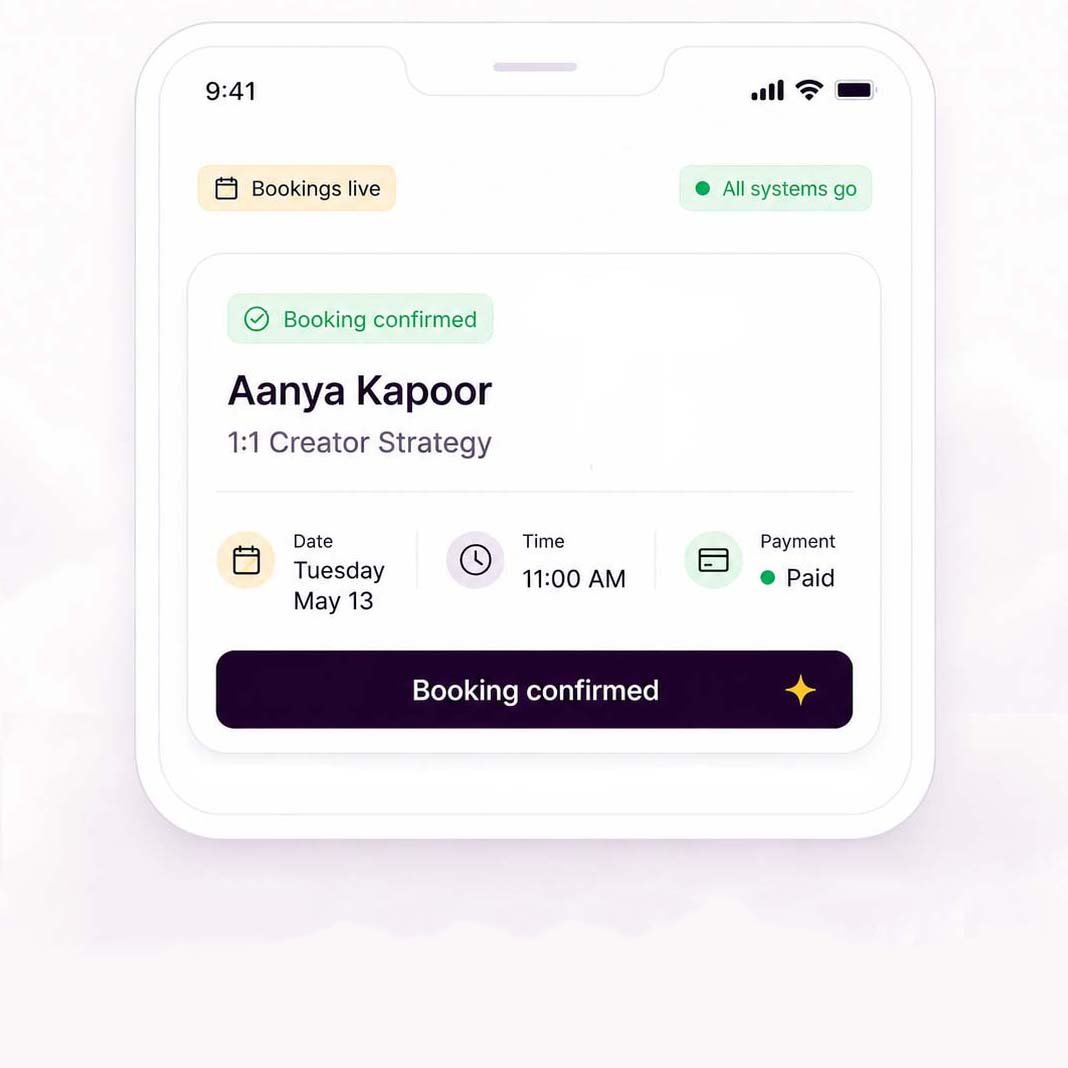 Biolojee booking confirmation screen