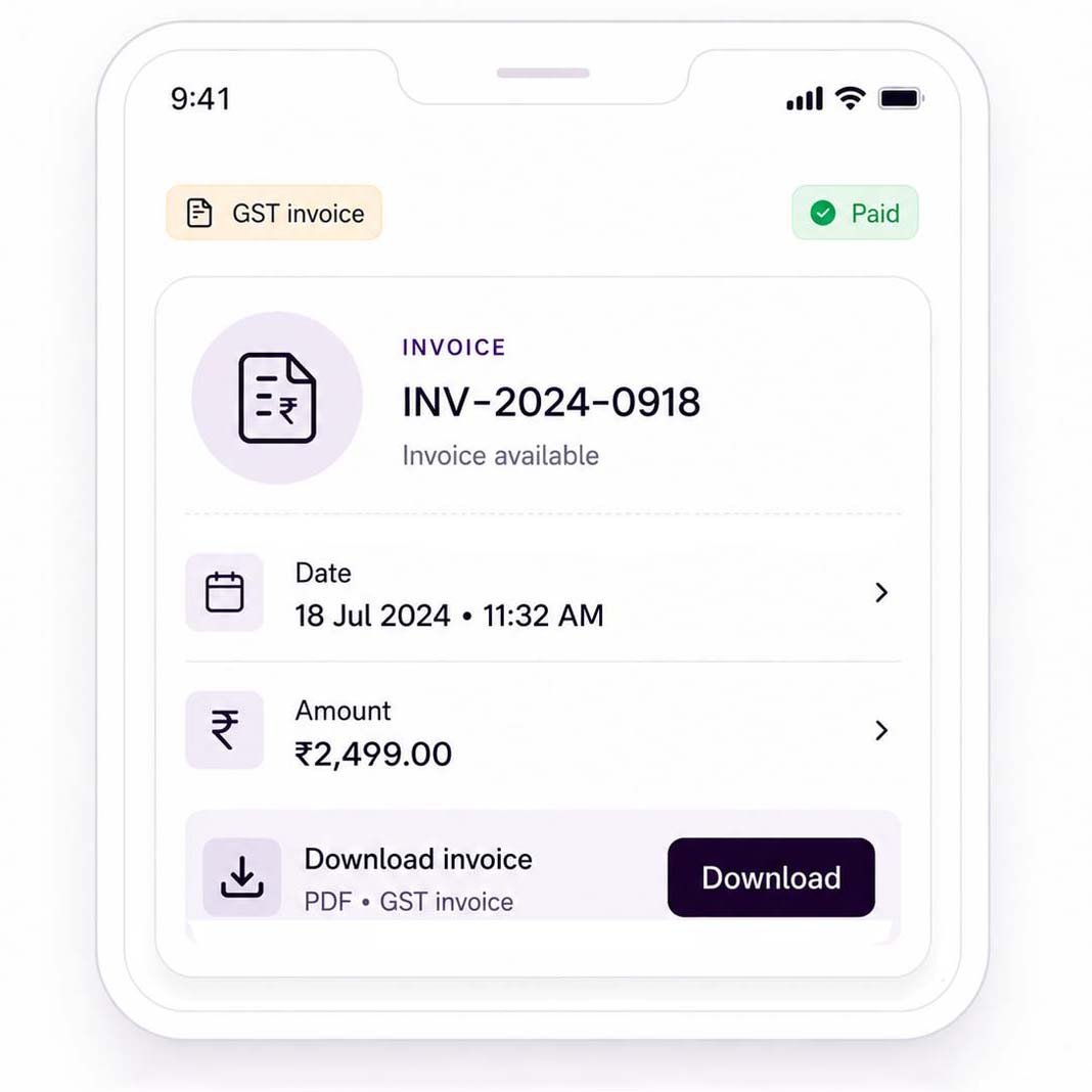 Biolojee invoice detail screen