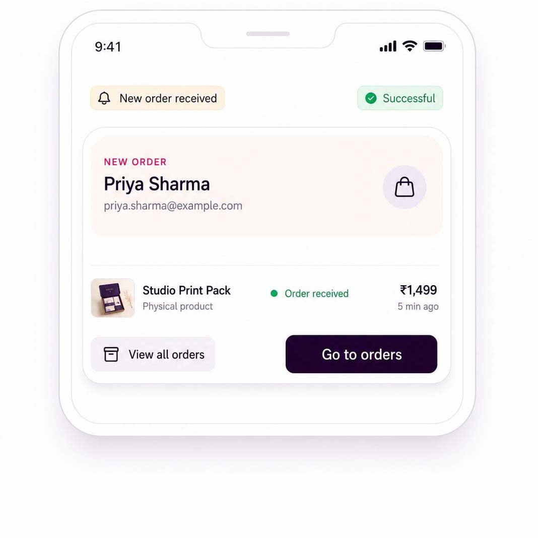 Biolojee order received dashboard