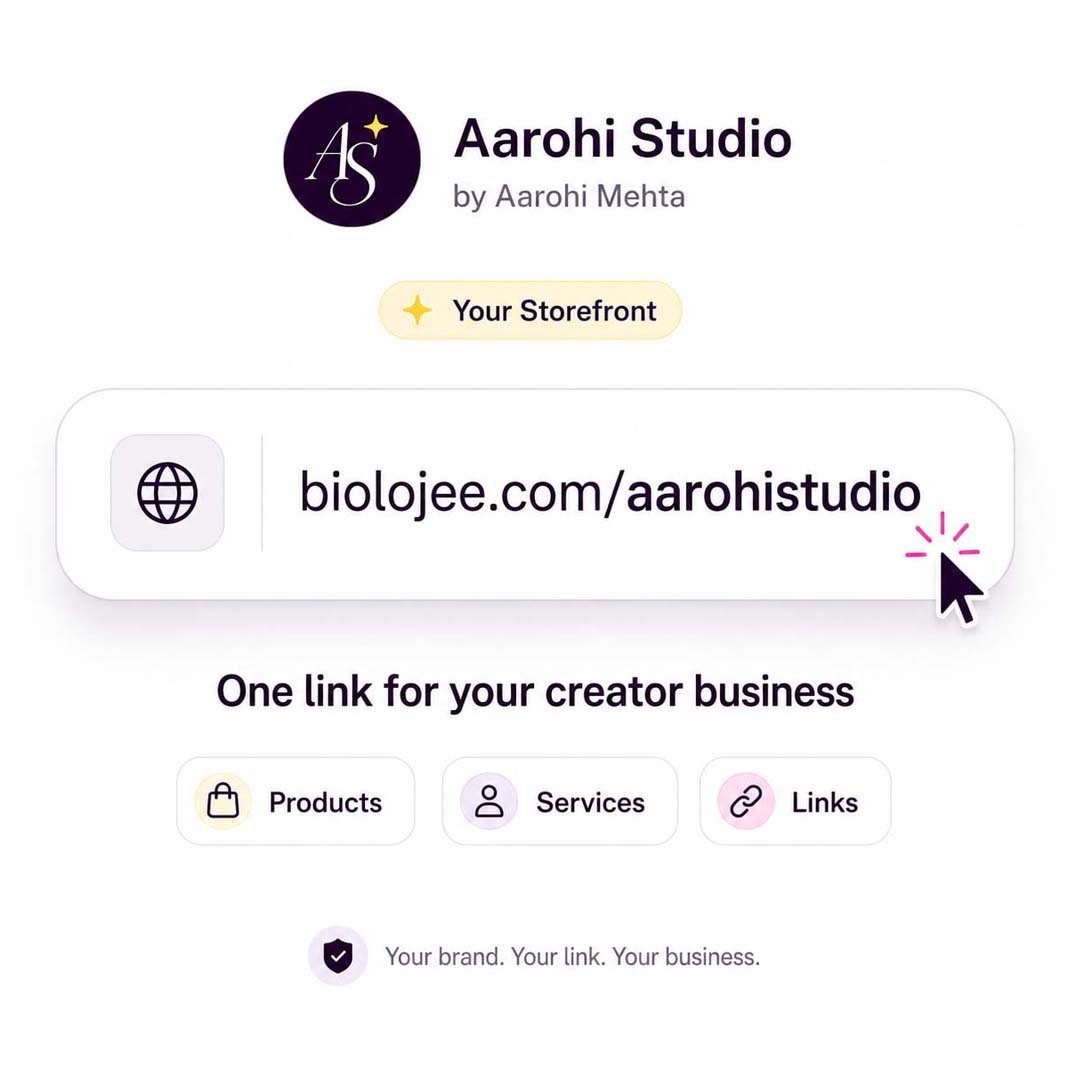 Biolojee storefront link interface